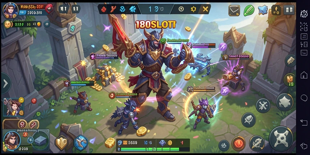 Tampilan menarik dari gameplay 180SLOT dengan mesin slot yang beragam.