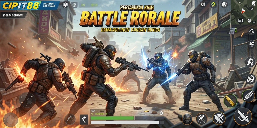Tampilan gameplay aksi seru dari CIPIT88 dalam arena Battle Royale.