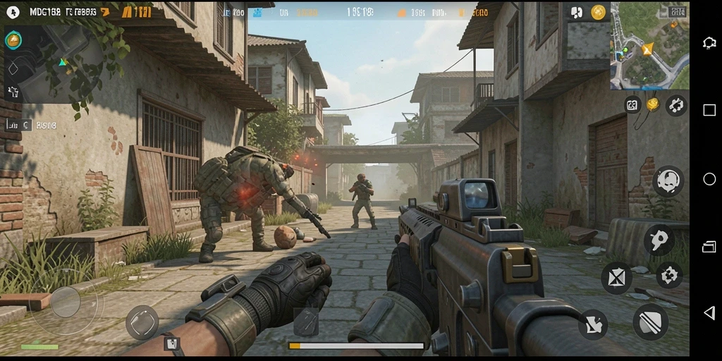 Tangkapan layar gameplay MDG188 yang mendebarkan dengan aksi tembak-tembakan intens.