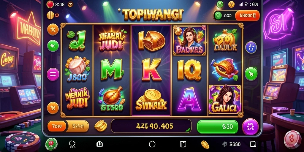 Tampilan gameplay TOPIWANGI yang seru dan menghibur saat bermain Slot.